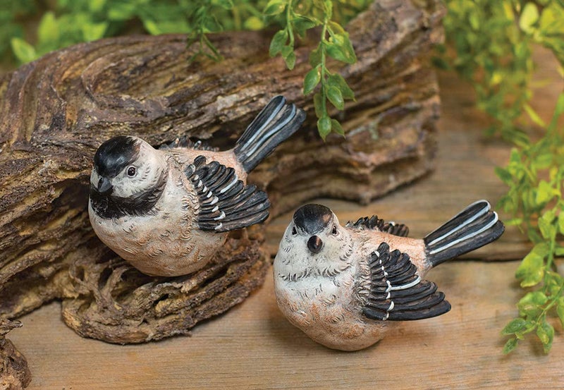 The Bridge Collection Set of 2 Brown Chickadee Bird Figurines- Bird Decor - Mantle Decorations- Spring Figurine- Bird Figurines Home Decor - Image 3